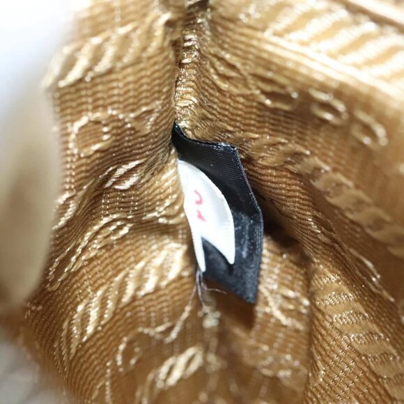 PRADA Accessory Pouch Leather Silver Gold Auth 88214V - Picture 16 of 16